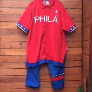 Nike PHILADELPHIA 76ers Throwback Warm Up (1966)Jersey Jacket (3XL) & Pants (XL)